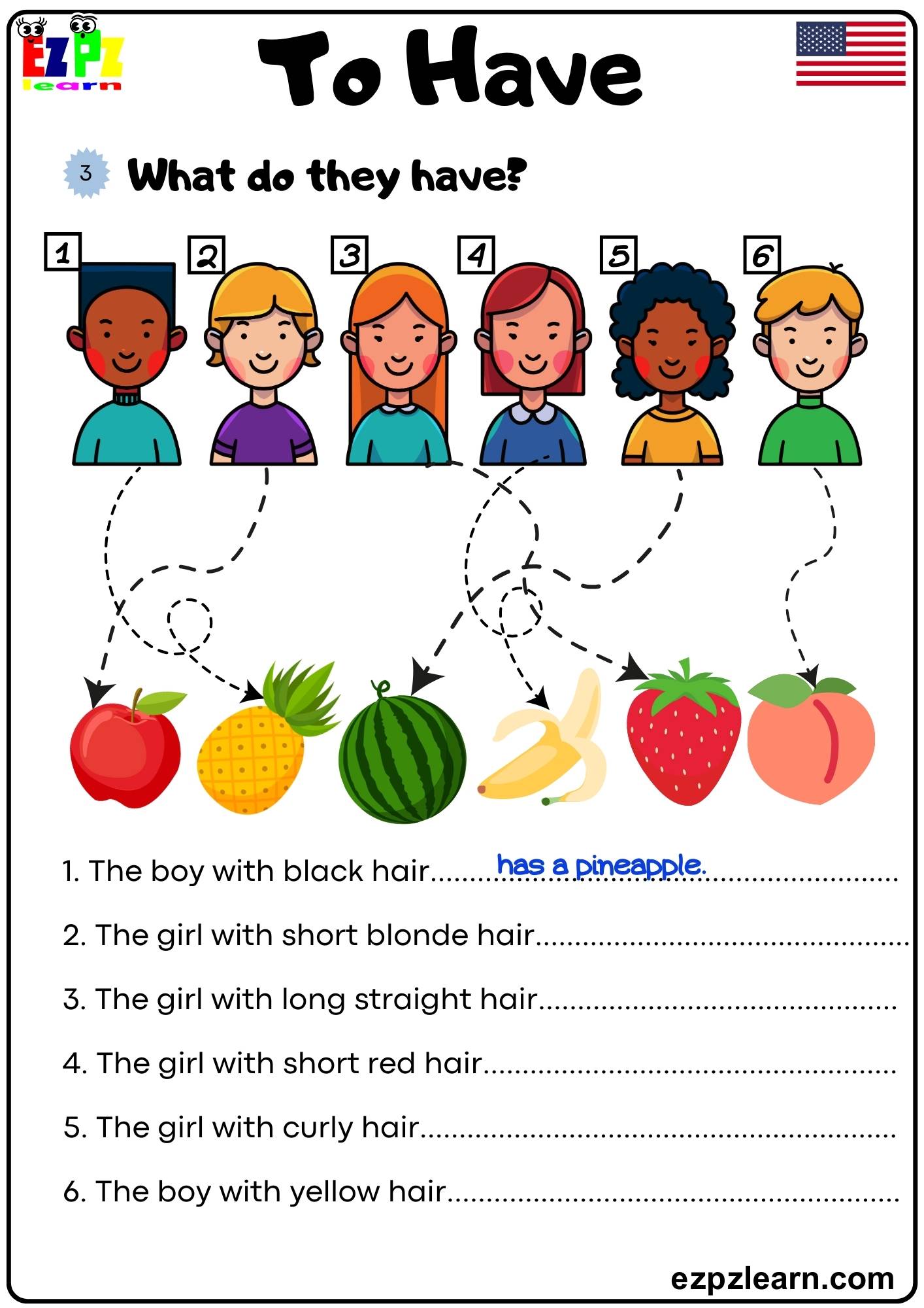 The Verb To Have What do they have? Grammar Worksheet pdf